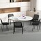 Black Conference Chair Stackable Metal Frame Mesh Back Padded Seat Office Waiting Room Chair
